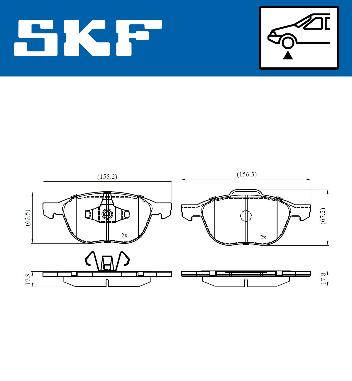 Set placute frana,frana disc VKBP 80329 SKF